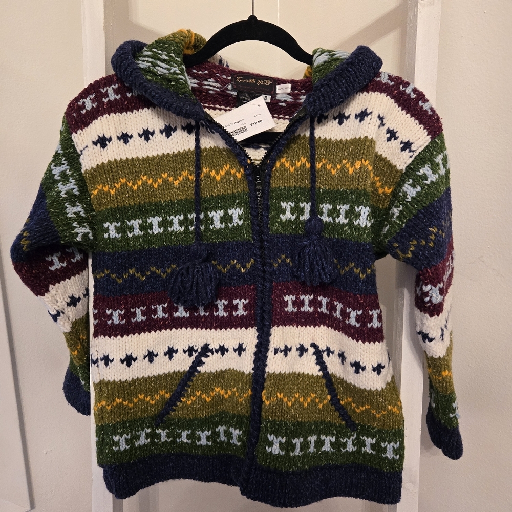 Invisible World Handmade Child's Hooded Sweater NWT